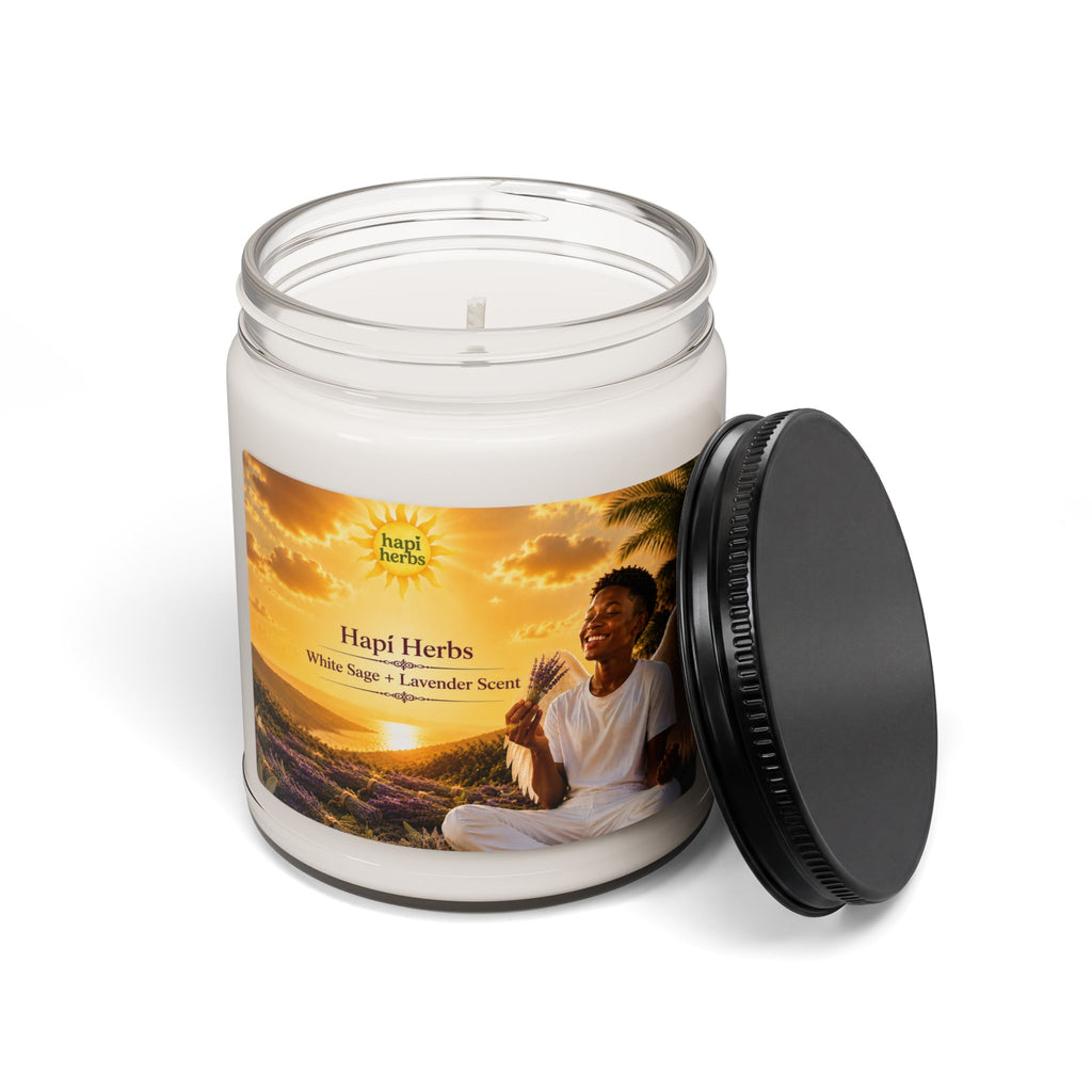 Hapi Herbs Lavender + White Sage Scented Soy Candle