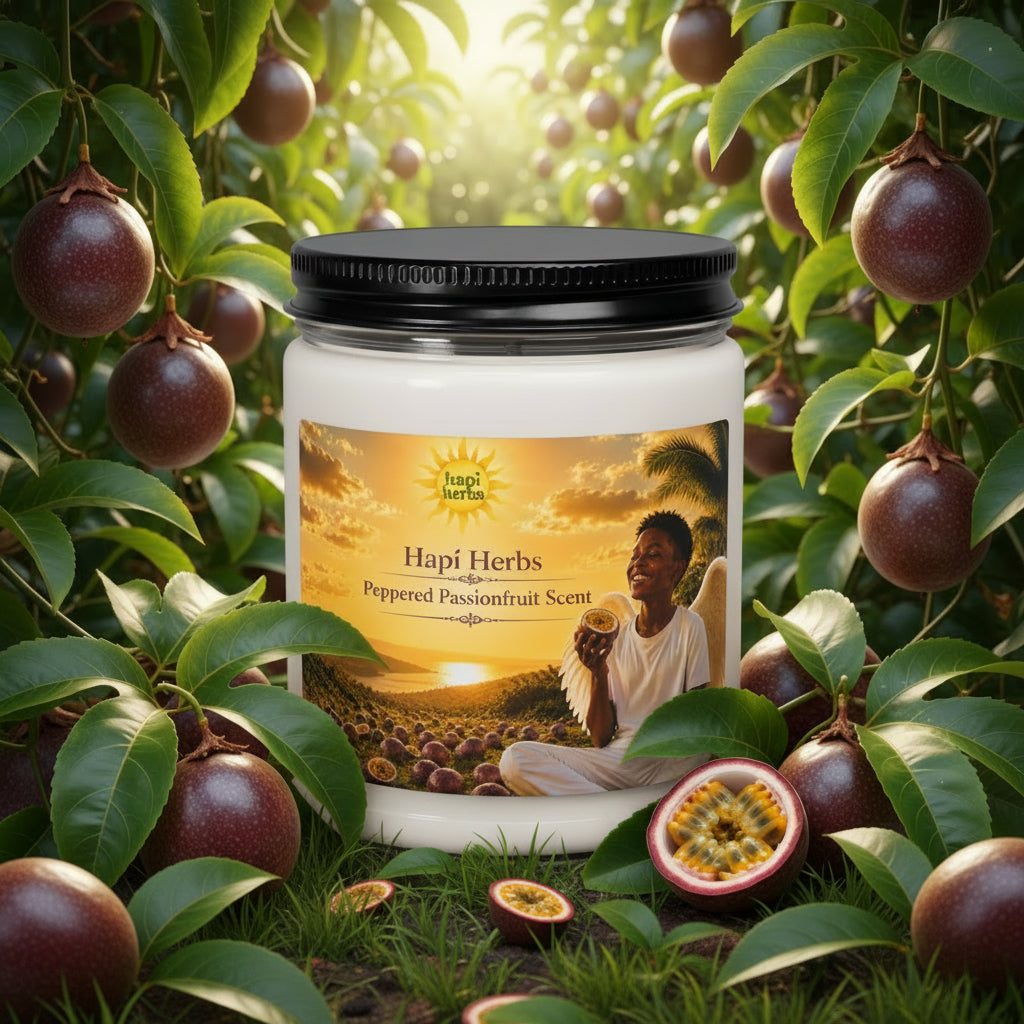 Hapi Herbs Peppered Passionfruit Scented Soy Candle