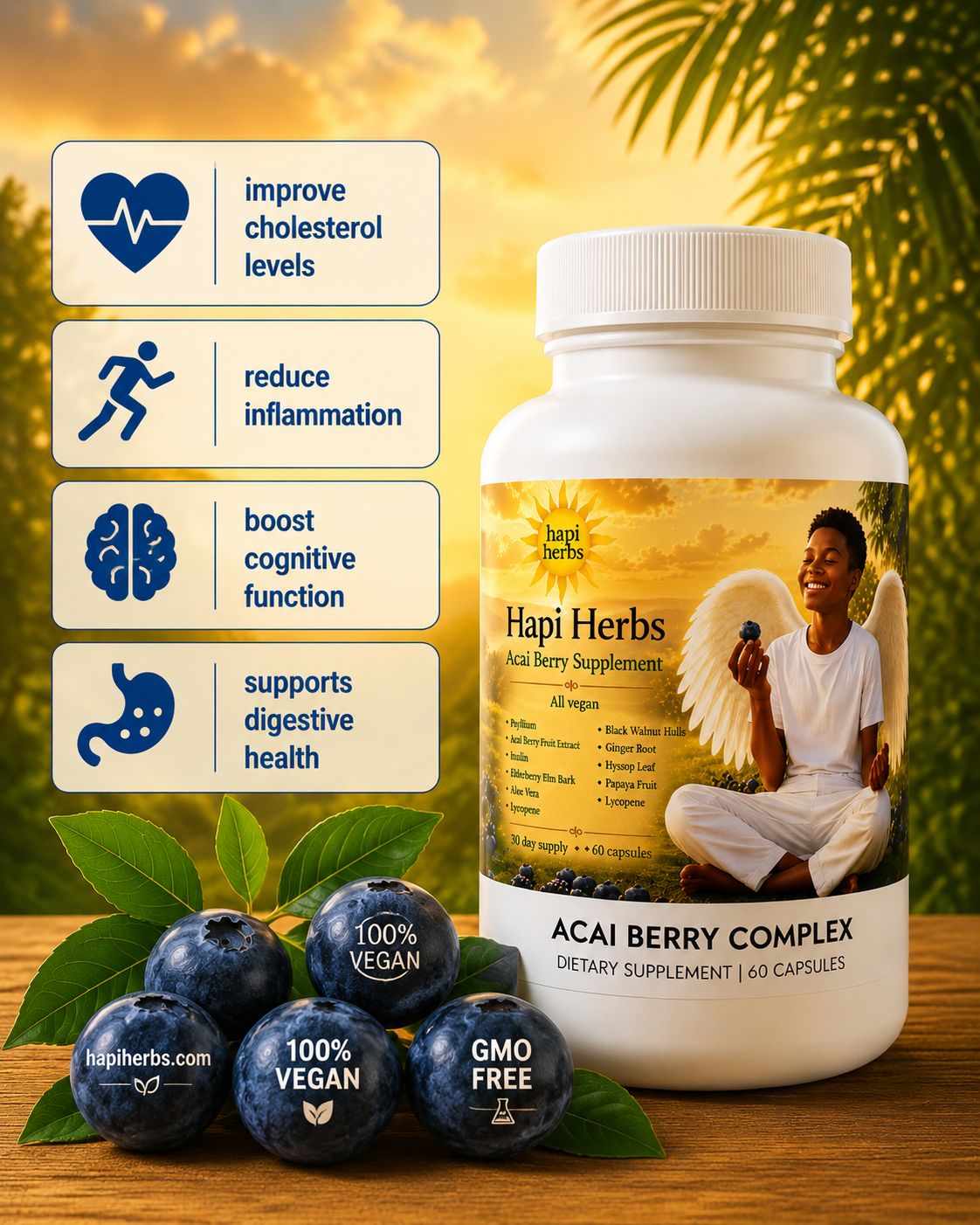 Hapi Herbs Acai Berry Supplement