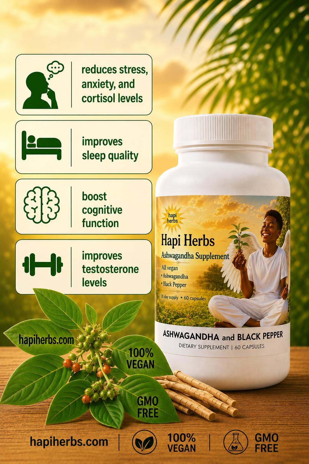 Hapi Herbs Ashwagandha Supplement